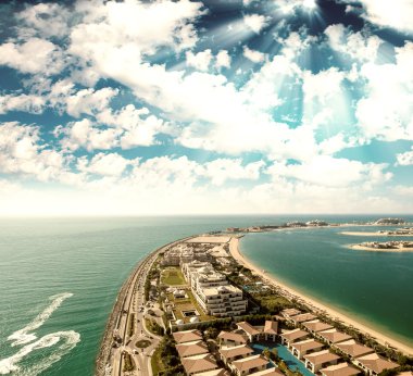 Jumeirah Palm Island, Dubai havadan görünümü