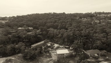 Balmoral Beach, havadan görünümü. Sydeny kıyı şeridi, Avustralya