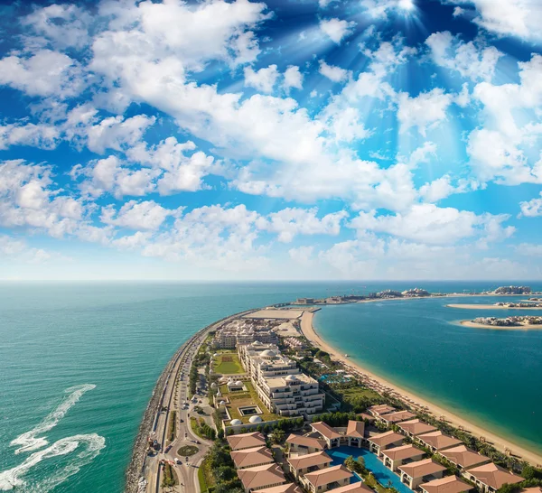 Dubai. Jumeirah Vista aérea de la palma al atardecer —  Fotos de Stock