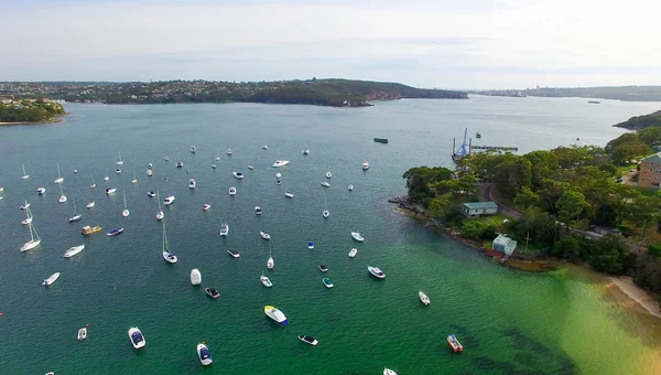 Balmoral Beach, légifelvételek. Sydeny partvonal, Ausztrália — Stock Fotó