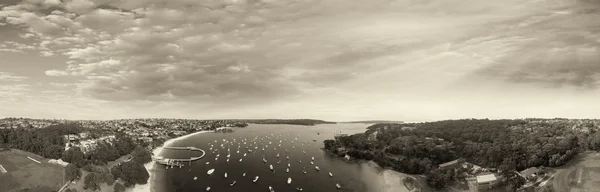 Shelly Beach, Australia. Beautiful aerial panoramic view at dusk — Stock Photo, Image