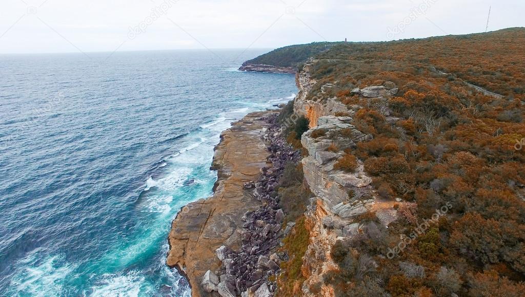 Bird's eye view of Shelly Beach near Sydney, Australia