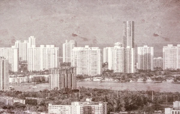Vista de Miami desde el aire. Imagen vintage —  Fotos de Stock
