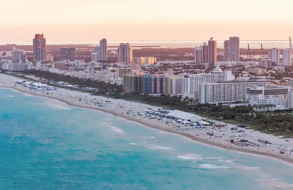 Downtown Miami Vista do pôr do sol — Fotografia de Stock