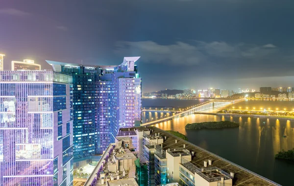 Beautiful modern skyline of Macau at night — Stock Photo, Image