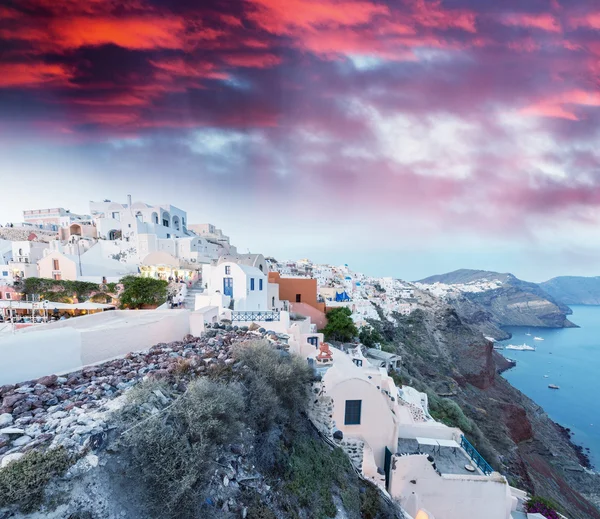 Couleurs de coucher de soleil de Santorin, Grèce — Photo