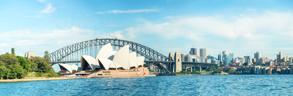 SYDNEY - OCTOBER 23, 2015: Beautiful panoramic view of city harb