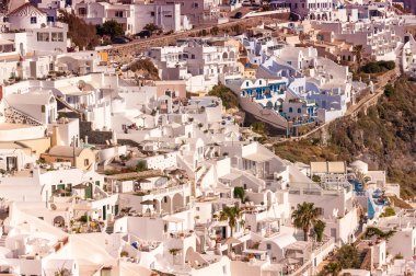 Santorini, Yunanistan'ın günbatımı renkleri