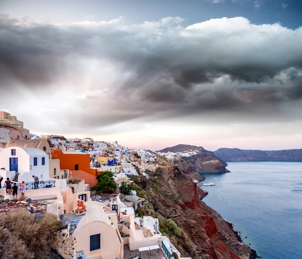 Hermoso paisaje de Santorini al atardecer —  Fotos de Stock