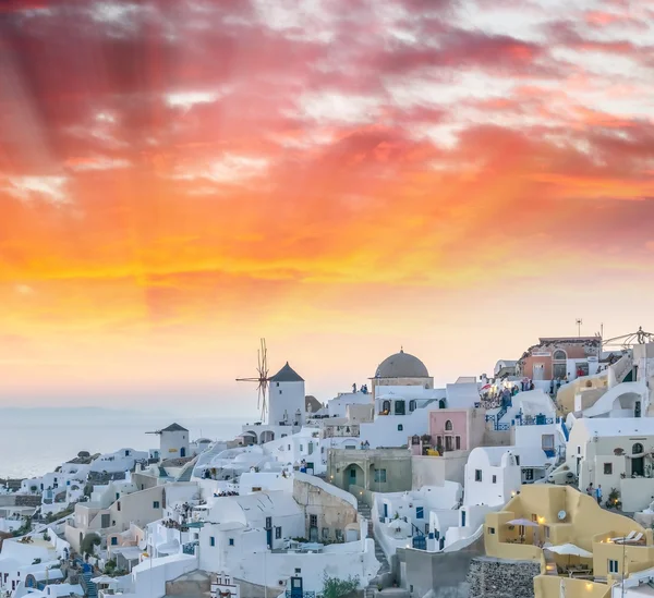 Západ slunce barvy Santorini, Řecko — Stock fotografie