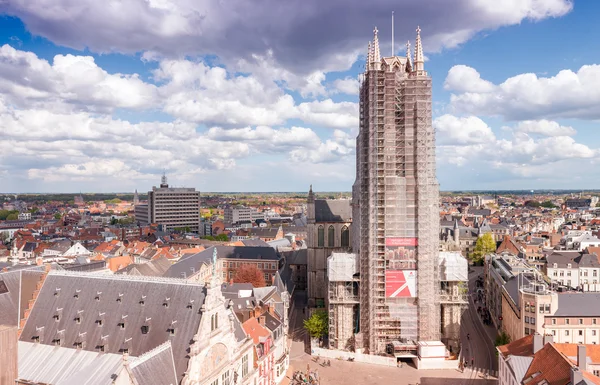 Gand, Belgien: Stadtpanorama aus der Luft. die Stadt ist ein bevorzugter — Stockfoto