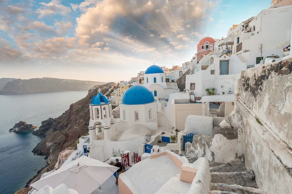 Santorini, Yunan mimari evleri — Stok fotoğraf