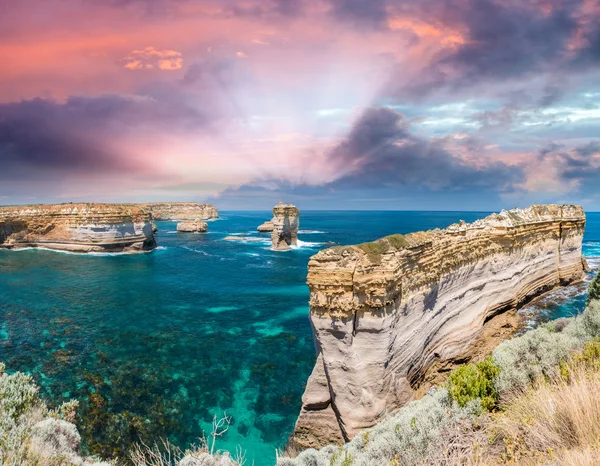 Magnifica vista costiera lungo il punto di vista Razorback - Grande Oceano — Foto Stock