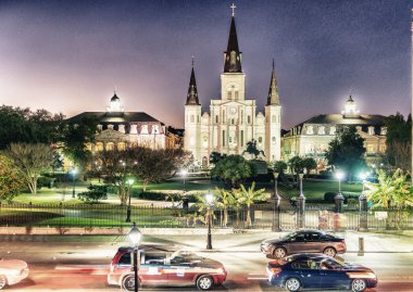 Jackson Square gece, New Orleans