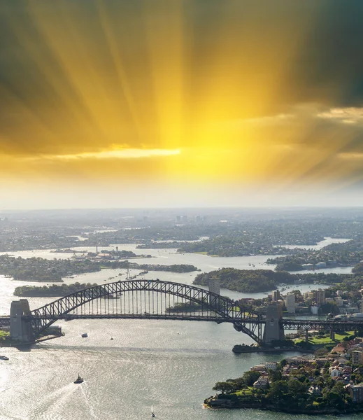 Letecký pohled na most Sydney Harbour — Stock fotografie
