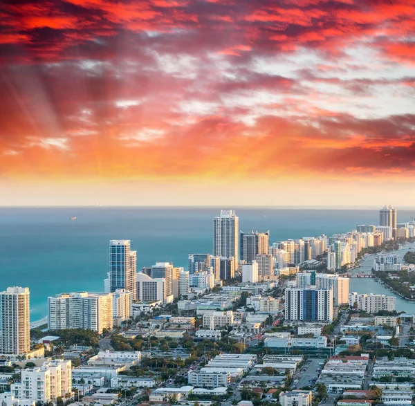 迈阿密海滩鸟瞰图 — 图库照片