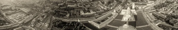 Śmigłowiec panoramiczny widok z placu cudów - Pisa, Toskania — Zdjęcie stockowe