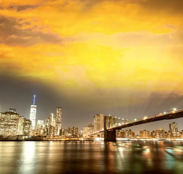 Night view of New York City — Stock Photo, Image