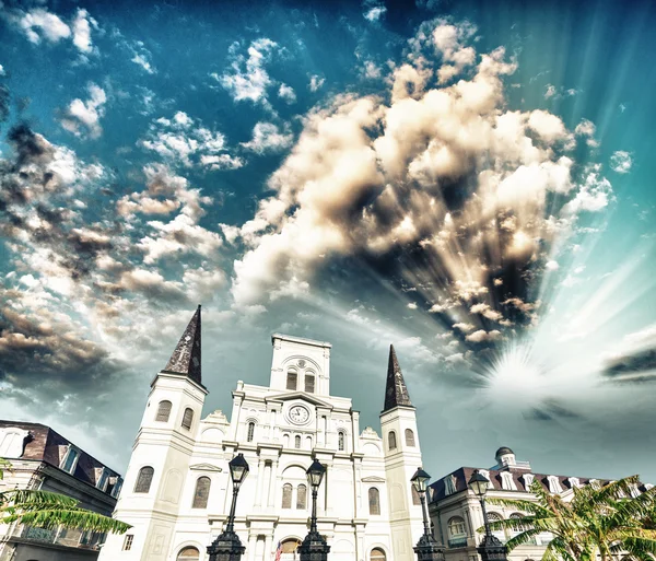 Jackson Square in de schemering, New Orleans — Stockfoto