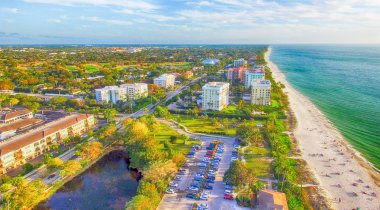 Naples, Florida. Delnor Wiggins park, aerial view clipart