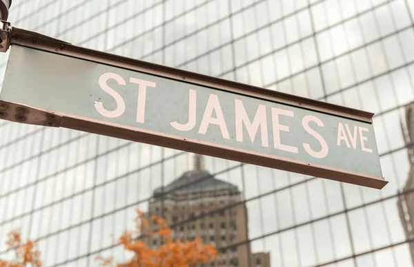 Señal de St James Ave, Boston — Foto de Stock