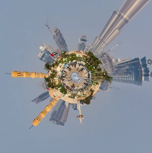 Planeet Dubai Downtown - miniatuur planeet van Dubai Downtown, met — Stockfoto