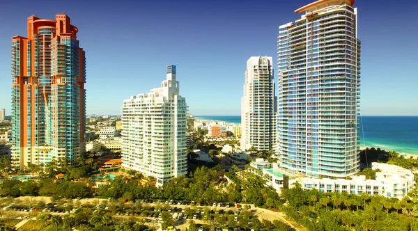 Miami beach Luftaufnahme vom South Point Park, Florida auf einer Sonne — Stockfoto