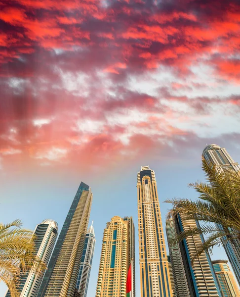 Дубай Марина горизонт на закате, UAE — стоковое фото