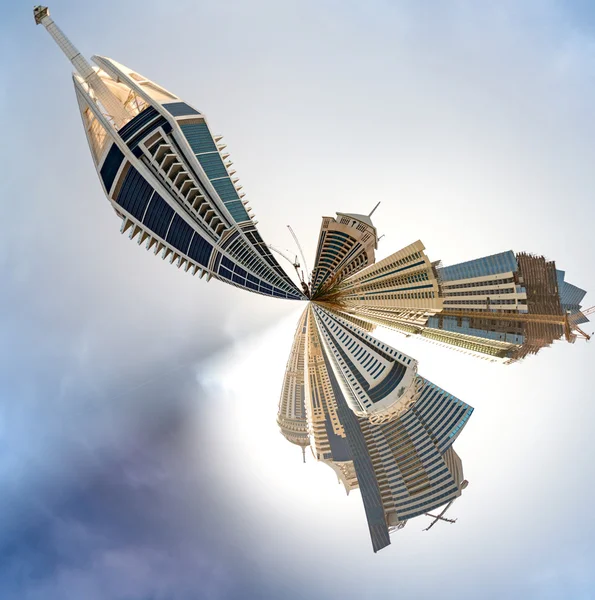 Planet Dubai Marina - miniatyr planet av Dubai Marina, med mod — Stockfoto