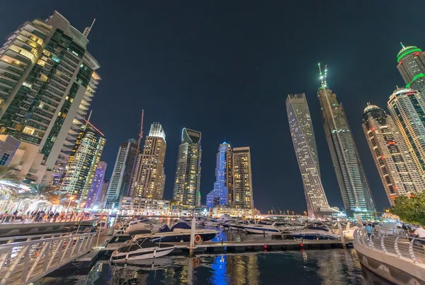 Dubai Marina skyline at sunset — Stock Photo, Image