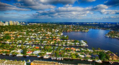 Aerial view of Fort Lauderdale canals, Florida clipart
