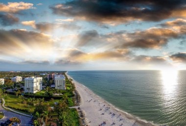 Aerial view of Naples beach, Florida clipart
