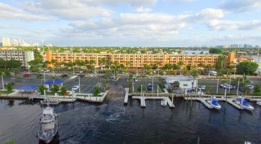 Aerial view of Fort Lauderdale canals, Florida clipart