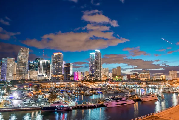 Downtown Miami na zachodzie słońca, Floryda - Usa — Zdjęcie stockowe