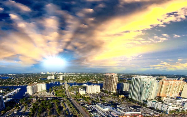 Fort Lauderdale Küste Luftaufnahme, Florida — Stockfoto