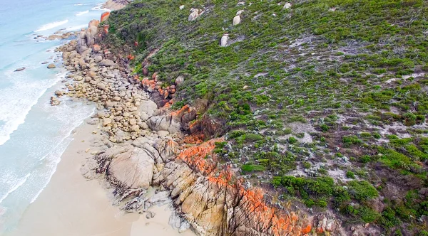 Wilsons Promontory wybrzeża, widok z lotu ptaka — Zdjęcie stockowe