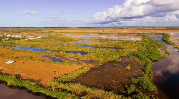 Panoramisch luchtfoto van Everglades, Florida — Stockfoto