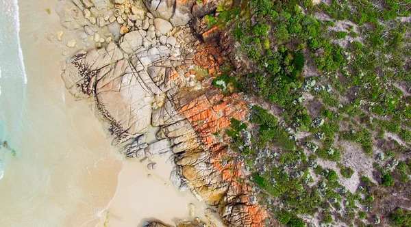 Zpětný pohled Wilsonovým Promontory beach, Austrálie — Stock fotografie