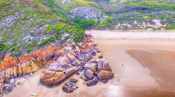 Wilsons hegyfok híres strandja, a levegőből, ausztrál Victoria — Stock Fotó
