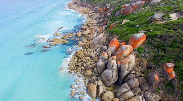 Wilsons Promontory berömda stranden, Victoria från luften, Australi — Stockfoto