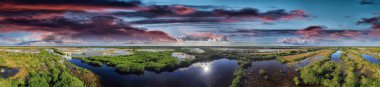 Everglades, Florida panoramik havadan görünümü