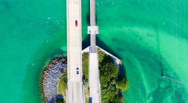 Aerial view of Bridge connecting Keys, Florida clipart