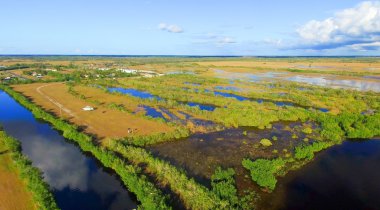 Panoramic aerial view of Everglades, Florida clipart