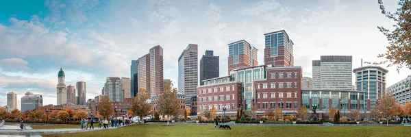 City panoramic view from North End Park - Boston, MA — Stock Photo, Image