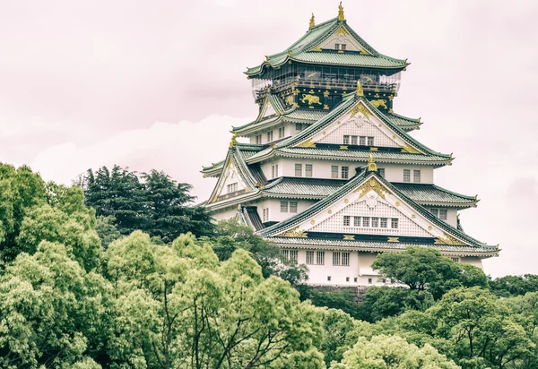 Osaka κάστρο στο κέντρο της βλάστηση, Ιαπωνία — Φωτογραφία Αρχείου