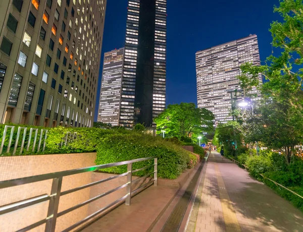 Shinjuku Straßen und Gebäude in der Nacht, Tokio — Stockfoto