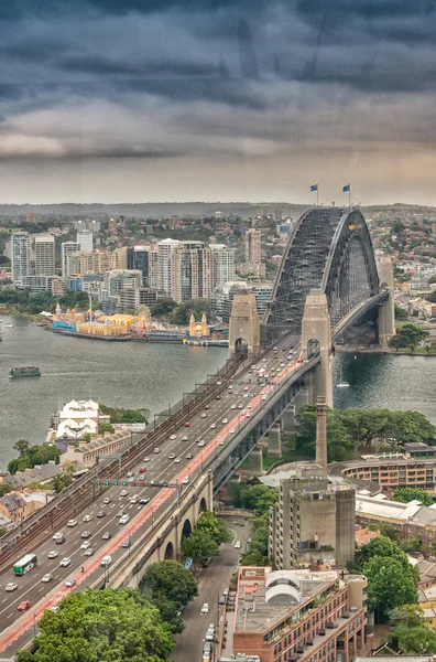 Flygfoto över Sydney Harbour Bridge — Stockfoto