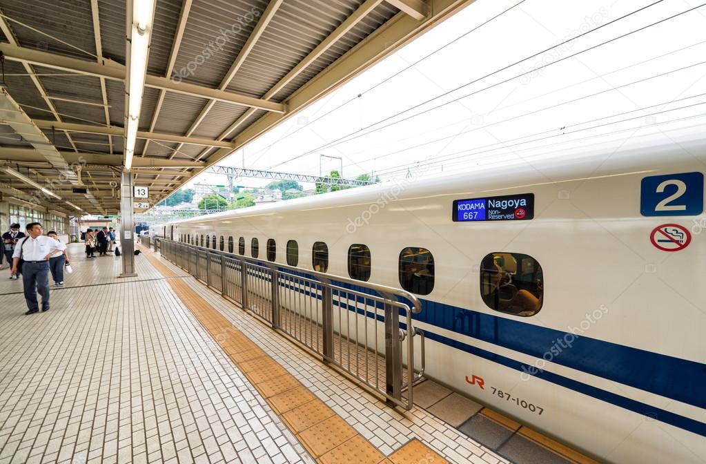HAKONE, JAPAN MAY 25 Shinkansen bullet train speeds up in Hak Stock Editorial Photo
