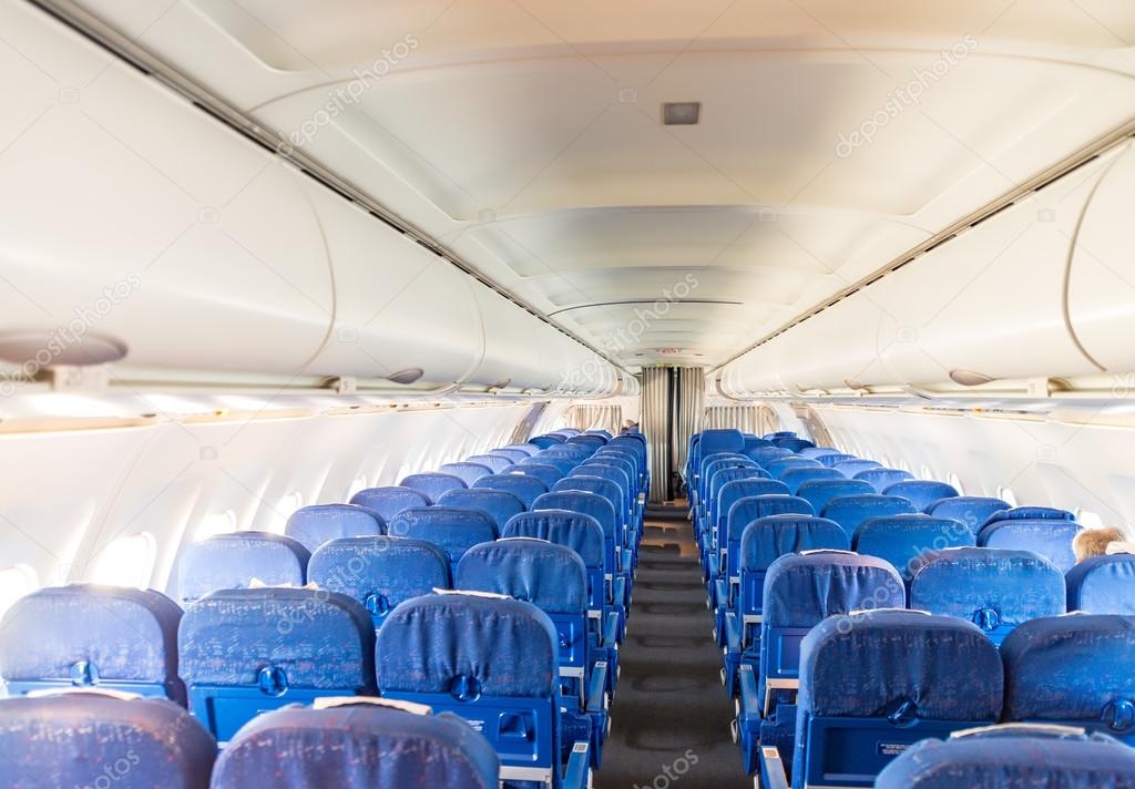 Empty seats in modern airplane