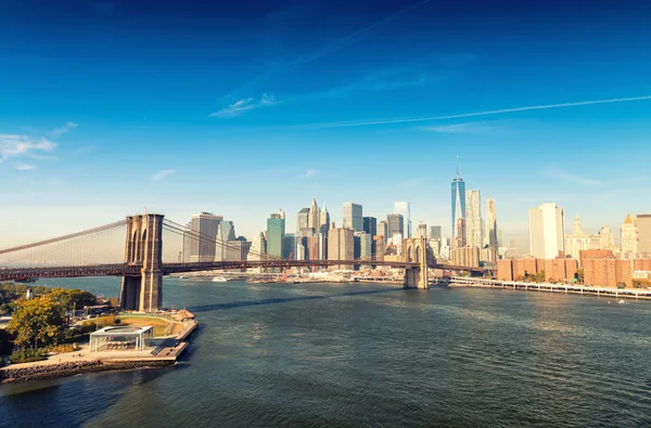 Magnificência da Ponte de Brooklyn. Nova Iorque - EUA — Fotografia de Stock